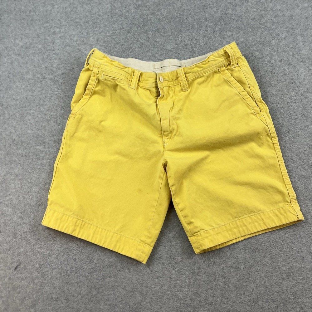 Polo Ralph Lauren Shorts Mens 32 Yellow‎ Relaxed Fit Chinos Pocket Button Preppy